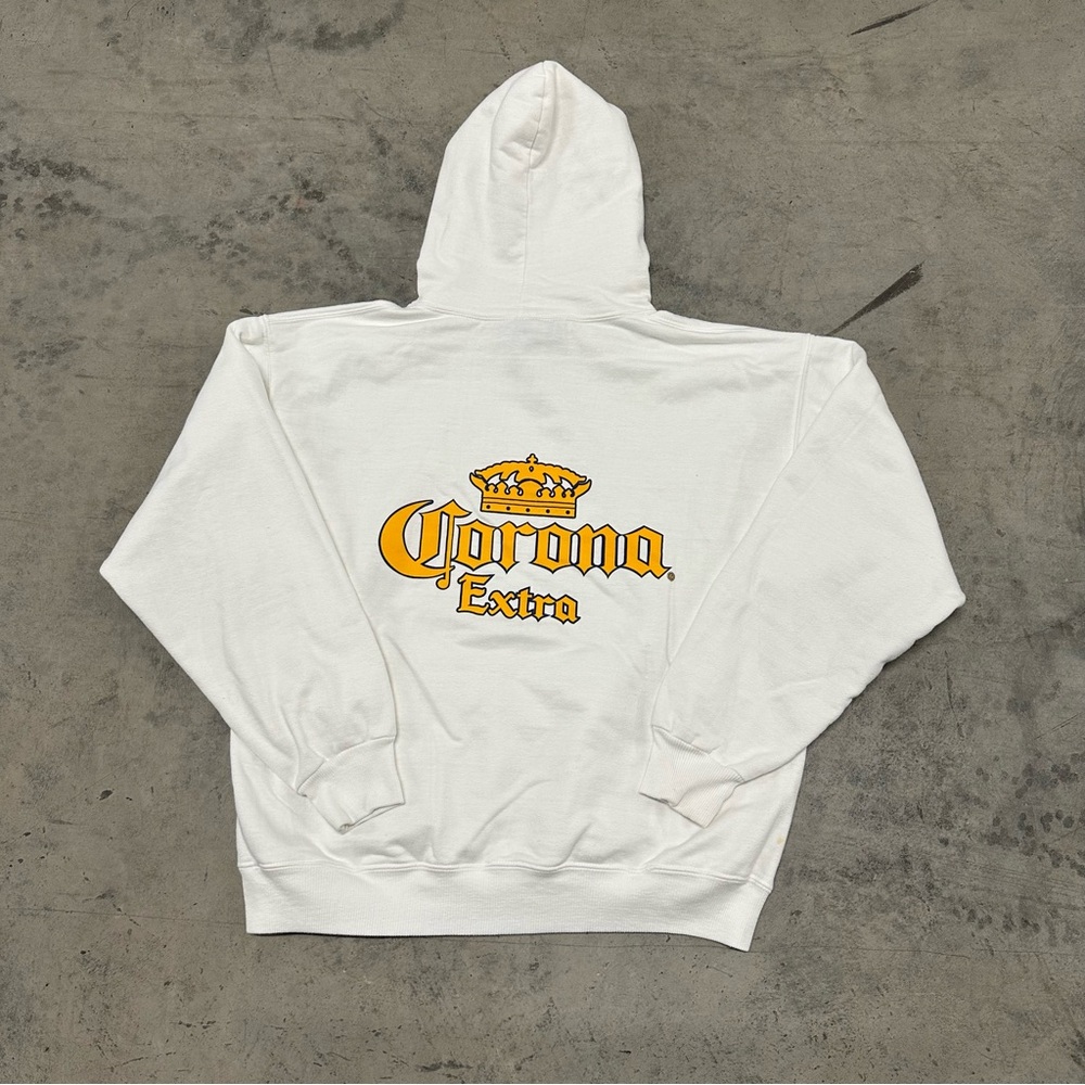 Vintage Corona Extra Beach Beer Hoodie Sweatshirt USA Made - Picture 11 of 13